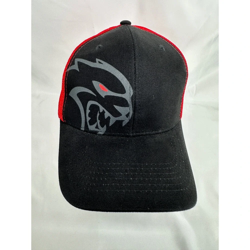 Dodge SRT Hellcat Hats Men OSFM Black Red Lot of 2 Racing Trucker Snapback Caps